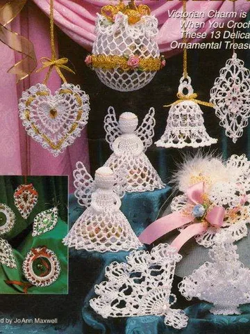 Victorian Memories 3 Christmas Ornaments Vintage Crochet Pattern PDF Christmas Tree Toys Crochet $3.00