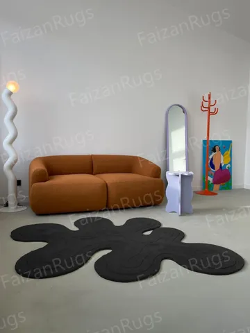 Black Dune | Handmade Wool Rug | Hand Tufted Rug 100% Wool For Living Room, Bed Room, Kids Room In Any Size 10x14,10x12,9x12,8x10,6x9,5x8, $508.88