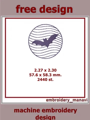 Batlight – Free Halloween Moon Embroidery Design by Embroidery Manavi 05 $0.00