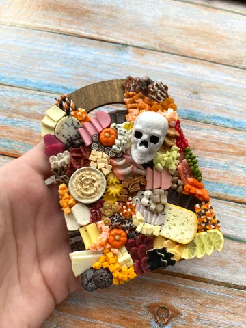 Magnet Miniature Halloween Charcuterie Board with Polymer clay Souvenir $43.00