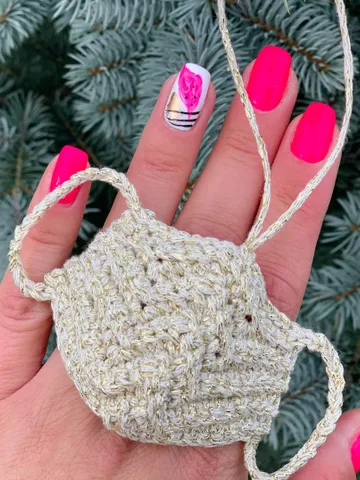 Set 10 mini crochet mask ornament 2020, christmas tree decorations 2020, quarantine 2020, hanging decoration $75.00
