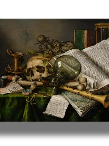 Vanity of Vanities. Gloomy still life with a human skull. $21.00
