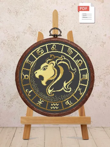 Leo Cross Stitch Pattern, Zodiac Cross Stitch, Embroidery Zodiac, Leo Pattern, Signs of the Zodiac Pattern, Modern Cross Stitch #zdc005 $4.00