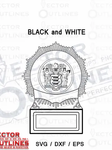 New Jersey police detective patrol man badge blank svg dxf cnc cut file tool path, Laser engraving file, cnc router file $4.00