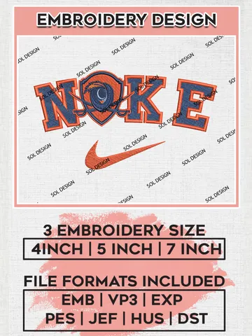 Nike Virginia Cavaliers Machine Embroidery Design, NCAA Virginia Cavaliers Embroidery Design Design files, NCAA Embroidery Designs, NCAA Machine Embroidery Designs, Digital Download $6.99