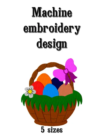 Easter basket embroidery designs. Holiday embroidery designs. Embroidery designs trendy. Digital download $3.75