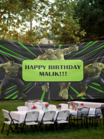Hulk Birthday Banner Personalized Party Backdrop Decoration ikban138 $52.99