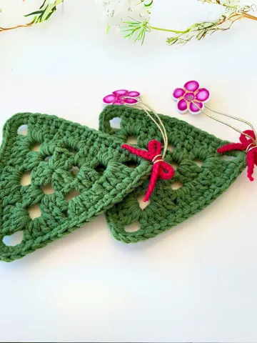 Nordic Yarn Art Christmas Tree Decoration - Handmade Crochet Tree Ornament - Tree Crochet Pattern For Winter Crochet Decor