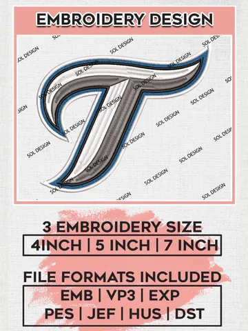 Toronto Blue JaysLogo Embroidery Design Files, MLB Toronto Blue Jays Team Embroidery, MLB Teams, 3 sizes, MLB Machine embroidery designs, Digital Download $6.99