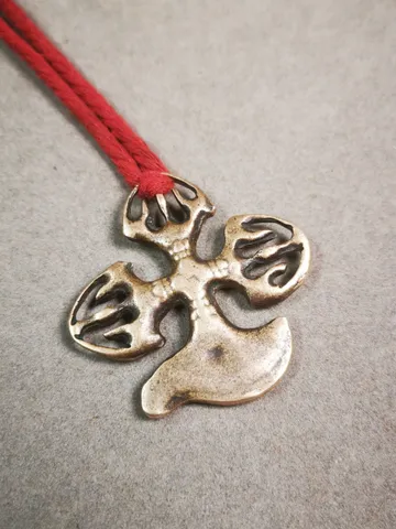 Gandhanra Antique Tibetan Amulet,Cross Vajra Kartika(knife of the dakinis) Pendant,Trantic Buddhism Dharma Ritual, Made of Lima Brass $39.99