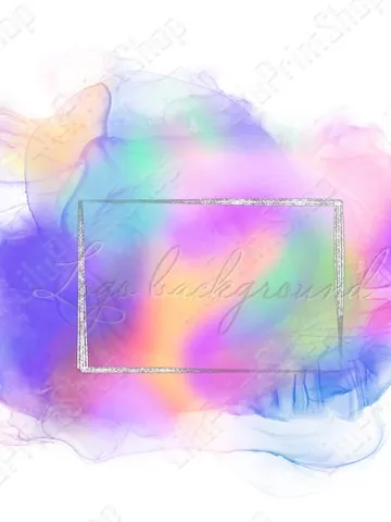 Rainbow Logo Background Png, Rainbow alcohol ink logo design, Watercolor splash clipart overlay Instant download $2.44