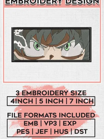 Deku Eyes Embroidery Design, Mha Anime Embroidery Files, My Hero Academia Machine Embroidery, Digital download EMB_ANIME_234 $6.99
