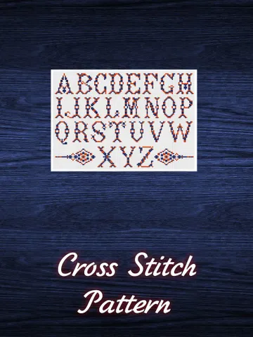 Vintage Cross Stitch Pattern Alphabet Counted Digital Download PDF $4.50