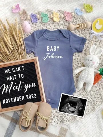 Easter Pregnancy Announcement Digital, Easter Baby Announcement for Social Media, Editable Template Digital File $7.00