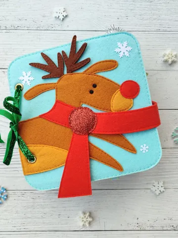 Christmas Quiet Book pattern PDF toddler, Santa's Felt book svg, Baby activity book pdf, Sensory book kids, felt sewing pattern baby