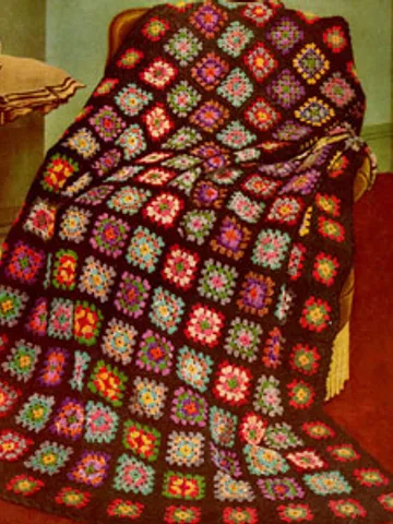 Crochet Pattern Vintage Afghan Granny Digital Download PDF $1.90