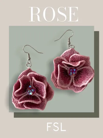 Roses FSL for creating jewelry machine embroidery designs Free standing lace embroidery pattern 3D flower embroidery motif Flower FSL $5.77