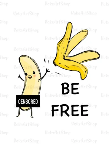 Banana sublimation design PNG clipart, Funny tshirt design, Be free PNG clipart, Be free sublimation design, Be free tshirt design $1.50