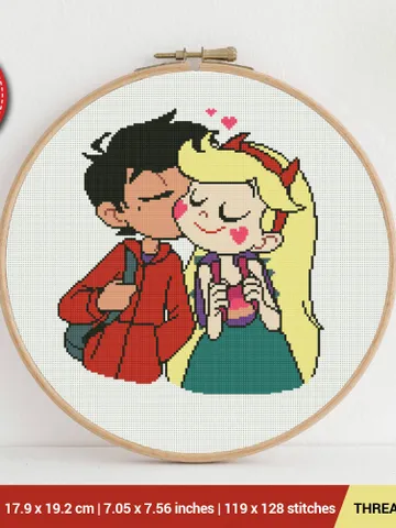 Star vs forces of Evil Cross stitch pattern | Embroidery Pattern | Instant Download | Embroidery Designs $5.94