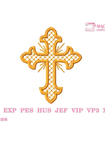 Religious cross embroidery design Machine embroidery pattern 5 sizes, Embroidery files christian cross, Baptism embroidery Holy cross #R10 $3.45