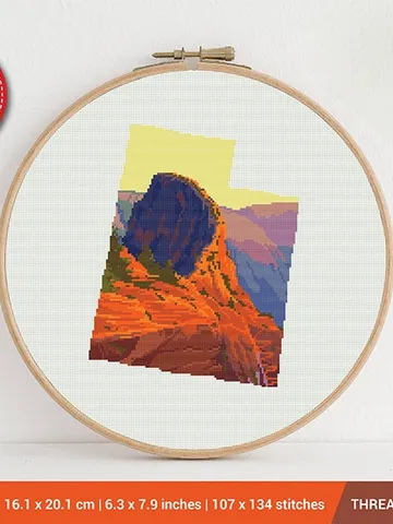 Utah State Silhouette Cross stitch pattern | Embroidery Pattern | Instant Download | Embroidery Designs $5.94
