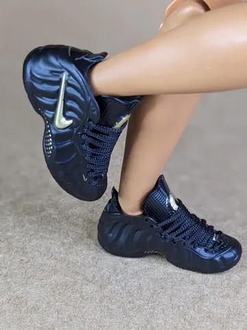 Premium black & gold sneakers for 12 inch male dolls $42.00