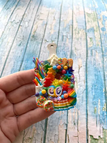Magnet Miniature Rainbow Charcuterie Board with Polymer clay Souvenir $27.00