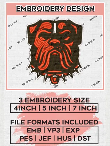 NFL Cleveland Browns Mascot Dog Embroidery Designs, NFL Browns, NFL Embroidery Designs, NFL Cleveland Browns Machine Embroidery Design, Digital Download $6.99