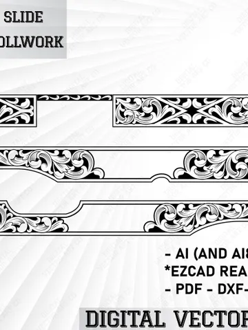1911 Custom Slide Scrollwork | Laser Engraving | Gun Design File | Svg