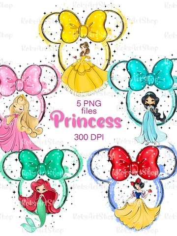 All princess Watercolor Princess PNG, Princess clipart png, Family vacation clipart, Family vacation png, Family trip, All princess design $4.00