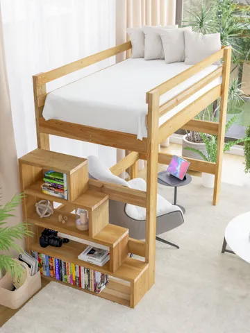 DIY PDF Twin Size Mattress Loft Bed with Stairs Plans - Twin Loft Bed Frame Tutorial & Easy Build Guide $14.95