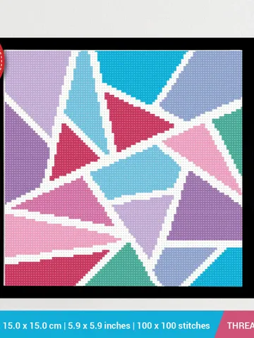 Abstract Triangles Print Cross stitch pattern | Embroidery Pattern | Instant Download | Embroidery Designs $5.37
