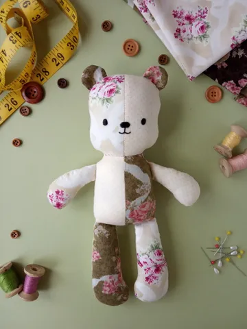 Stuffed Bear Sewing Pattern PDF, Scrap Fabric Sewing Project $9.90
