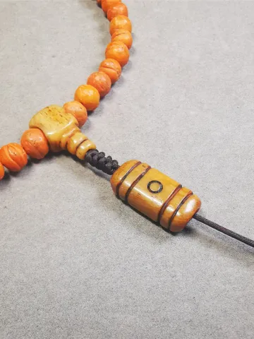 Gandhanra Yak Bone Carved Tibetan Mala Spacer Beads,2 Eyes Dzi Marker Beads for Prayer Beads Necklace Accessories,0.98" × 0.5" $39.99
