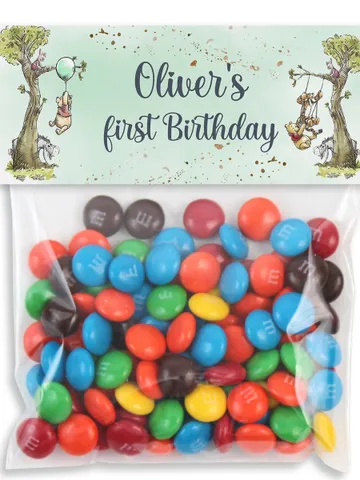 Editable TREAT BAG TOPPER Winnie the Pooh First Birthday Label; Hundred Acre Wood Party; Winnie Pooh Birthday Template Instant Download; wp5 $10.45