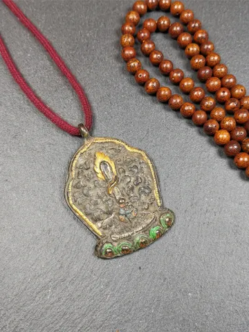 Gandhanra Vintage Tibetan Buddhism Amulet Badge,Fire Vajra Sword of Wisdom Buddha Manjushri, Made of Copper,2.2&quot; × 1.8&quot; $89.99
