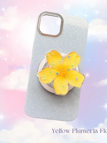 Magsafe Yellow Haiwaii Flower Phone Grip For Phone And Kindle, Elegant Floral Phone Grip, Phone Accessory, Flower Popsocket