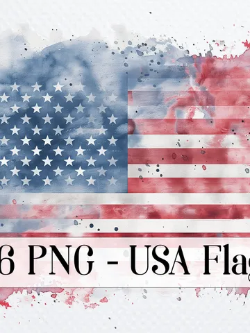 16 USA Flag png Bundle, Watercolor USA Flag, Printable Watercolor USA Flag clip art for sublimation, Digital download, Paper craft $2.64