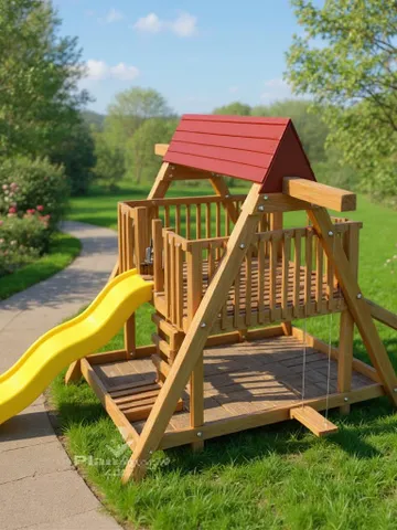 Playhouse Slide Plans DIY Children Outdoor Kids Swing/ Sandbox Wood Playground