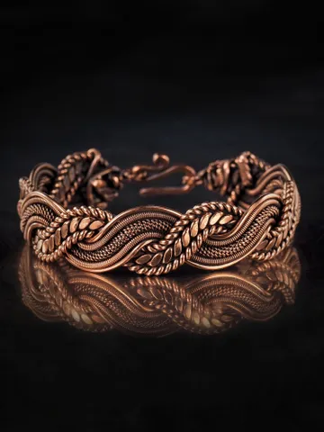 Wire wrapped copper bracelet for woman Antique style copper jewelry WireWrapArt