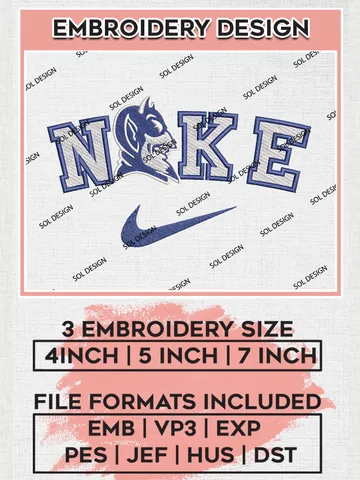 Nike Duke Blue Devils Machine Embroidery Design, NCAA Duke Blue Devils Embroidery Design Design files, NCAA Embroidery Designs, NCAA Machine Embroidery Designs, Digital Download $6.99