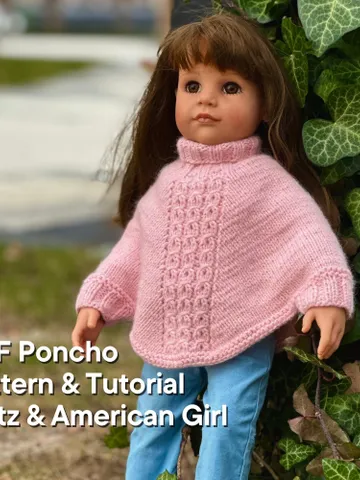 Poncho KNIT PATTERN Unique for Gotz and American Girl Dolls / 18-inch doll clothes pattern PDF english $4.06