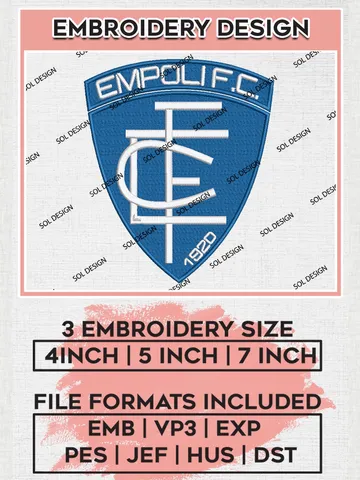 Empoli Logo Embroidery Design, Serie A Embroidery files, Serie A Empoli Teams, Football, Digital Download $6.99