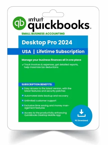 Intuit Quickbooks Desktop Pro Edition 2024 For 3 User Lifetime Key