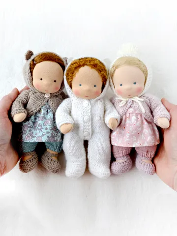 CUSTOM Waldorf doll mini baby 7 inch (18 cm) tall.