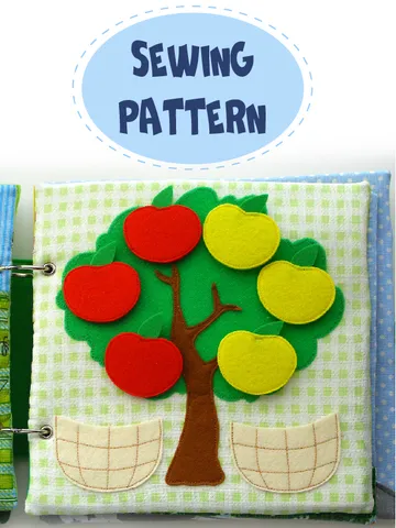 Quiet book page, Apple tree, PDF sewing pattern, SVG files $3.00