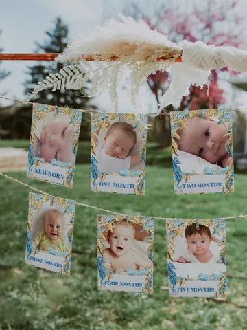 Editable Photo Banner one year garland ONEder the Sea First Birthday Photo Banner Garland; Under the Sea Party; Instant Download; SE1