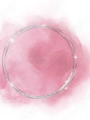 Blush pink Logo Background Png, Watercolor pink logo design, Blush pink and silver logo digital instant download $2.85
