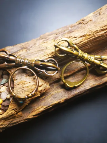 Gandhanra Handmade Tibetan Vajra Ring,Buddhist Protection Jewelry $29.99