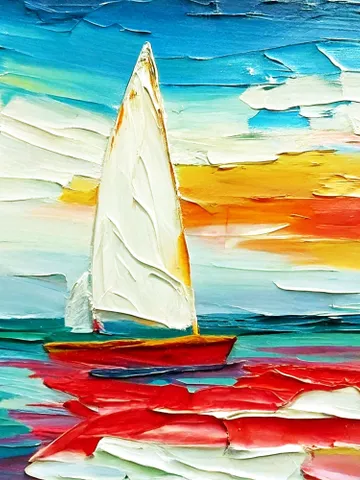 Laguna Beach Painting Impasto Seascape Original Art Sailboats California Small Painting Impressionist Artwork Gifts by ArtProkopaloSv $180.00